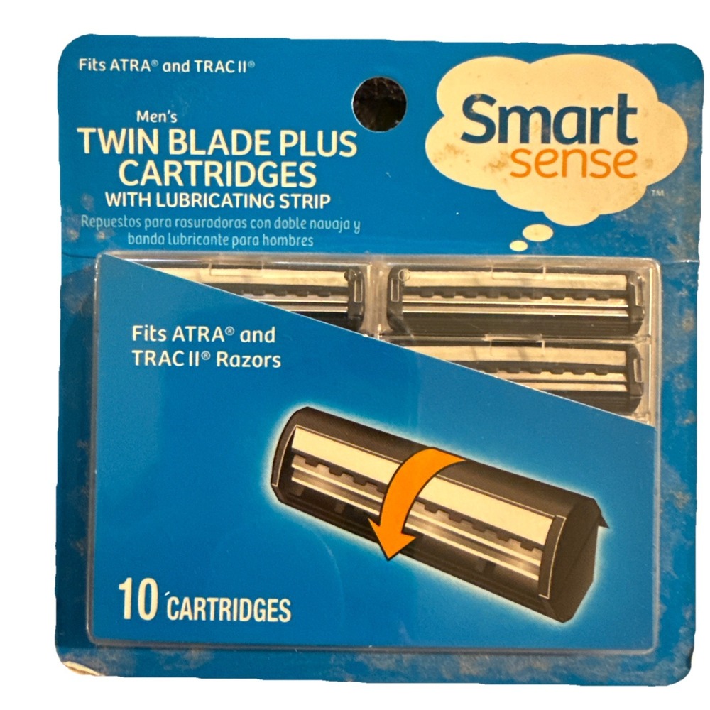 Smart Sense Twin Blade Refills Fits ATRA and TRAC‎ II Razors 10 cartridges